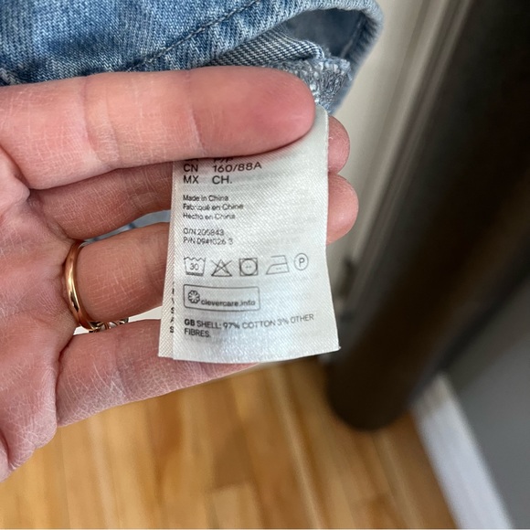 H&M long sleeve button up jean dress size small - Picture 6 of 10